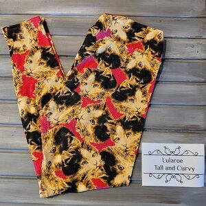 Vintage Style LuLaRoe Kitty Cat Faces TC Leggings Tall and Curvy Unicorn Print